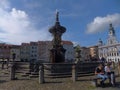 Beautiful view of the square in ÃÅeskÃÂ© BudÃâºjovice, where there are many cultural and historical monuments